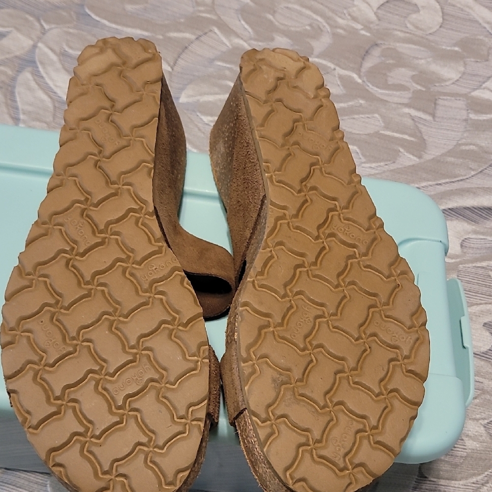 Brown Suede Women's Mules with Buckle - Picture 3 of 3
